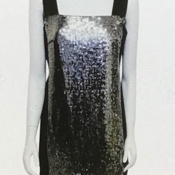 Nanette LEPORE Black SILVER SEQUINS  Dressy Sz 8 - Picture 1 of 9